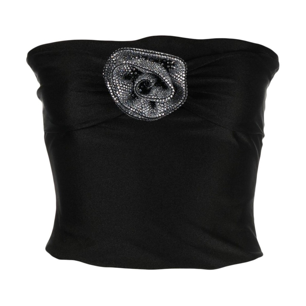 GIUSEPPE DI MORABITO
Stretch shiny jersey top w/ flower